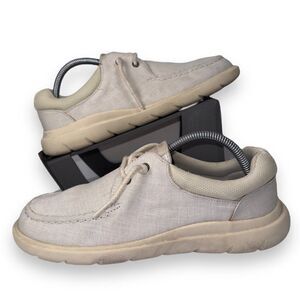 Sperry Captains Moc Chambray Loafers Ivory STS87444 Women's 9M